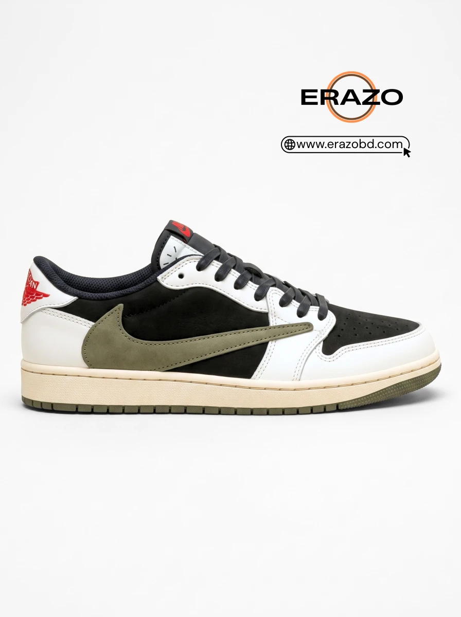 Air Jordan 1 Low 'black & Olive' x Travis Scott 1:1